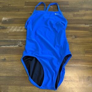 Nike One Piece Swimsuit Bikini Swim Royal Blue Open Back Womens 6